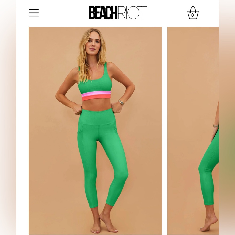 Beach Riot - Summer Legging & Top in Island Green. Matching Set